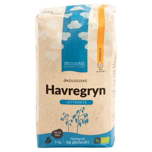 Havregryn, lettkokte, glutenfri